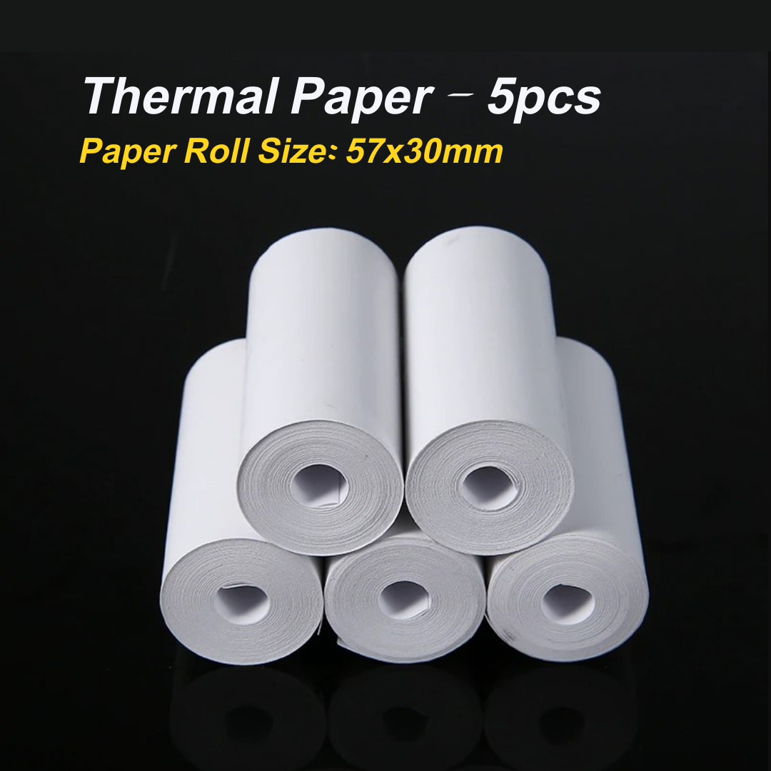 5pcs Thermal Printer Paper Rolls 57*25mm Thermal Printing Paper Label Printer Photo Printer Cash Register POS Receipt Paper Rolls - White